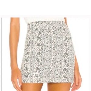 NWT Free People Modern Femme Novelty Mini Skirt - Macadamia Combo Size 4